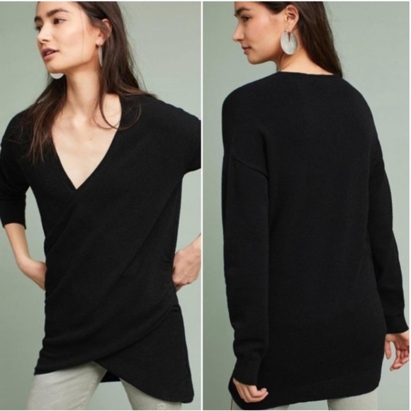 anthropologie faux wrap tunic sweater - Picture 1 of 10
